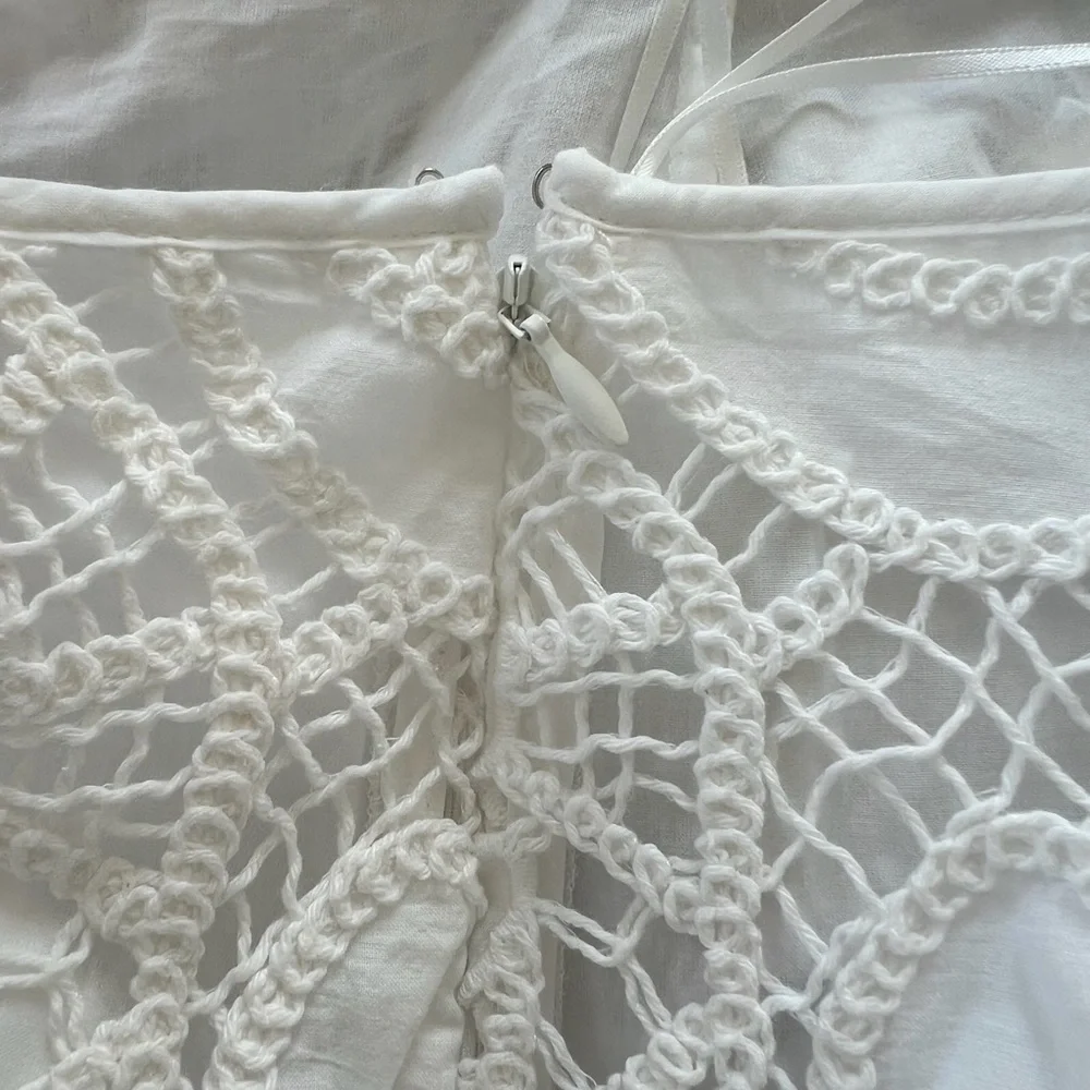 NWT Cult Gaia Cove Cup Up Crochet Pants in White - Picture 5 of 9